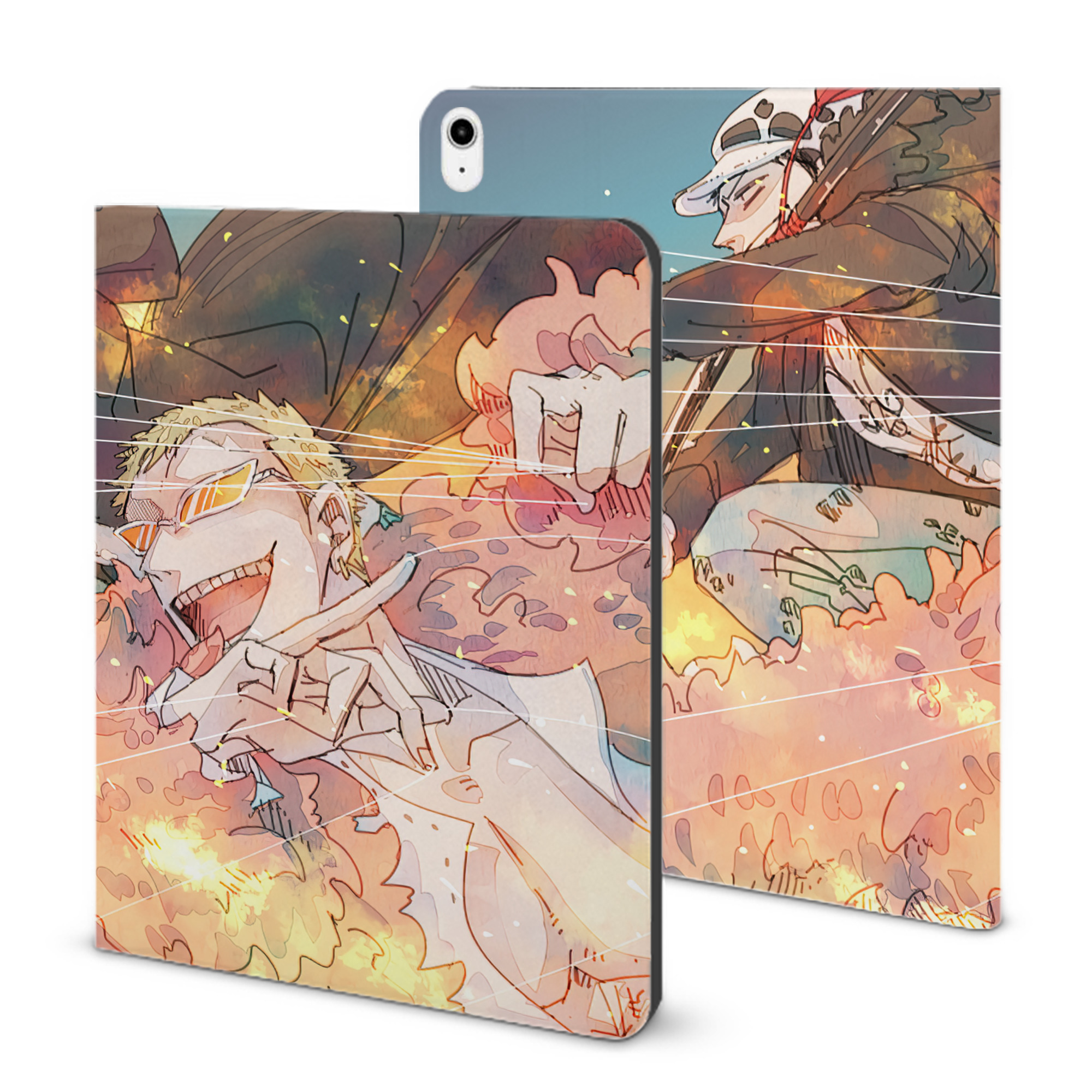（画像用） ワンピース ONE PIECE IPadケース ペンホルダー付き ブックスタイルデザイン